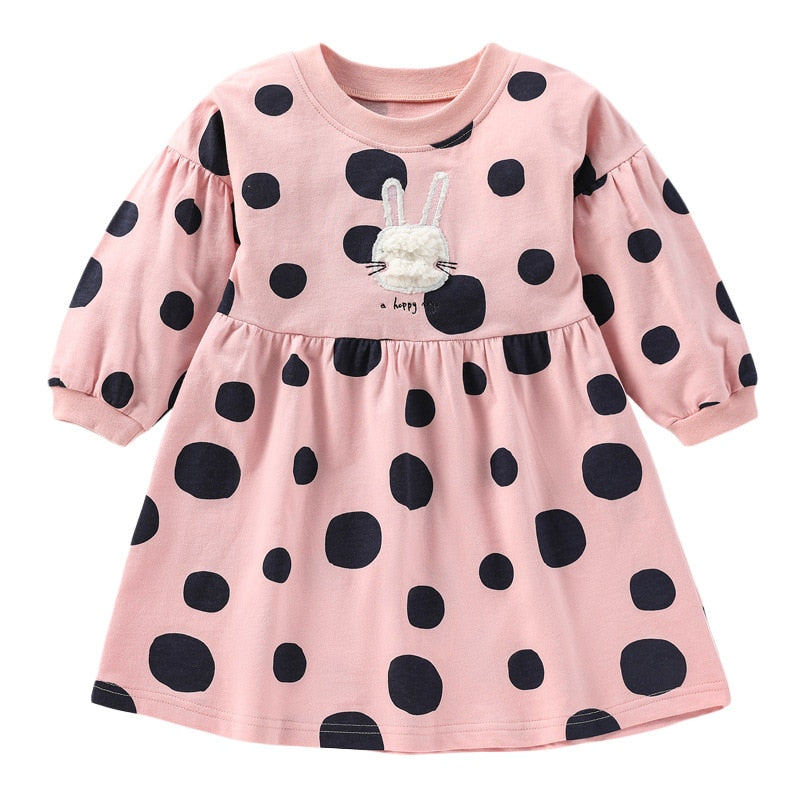 Rainbow Clouds Dotted Long Sleeve Top Dress