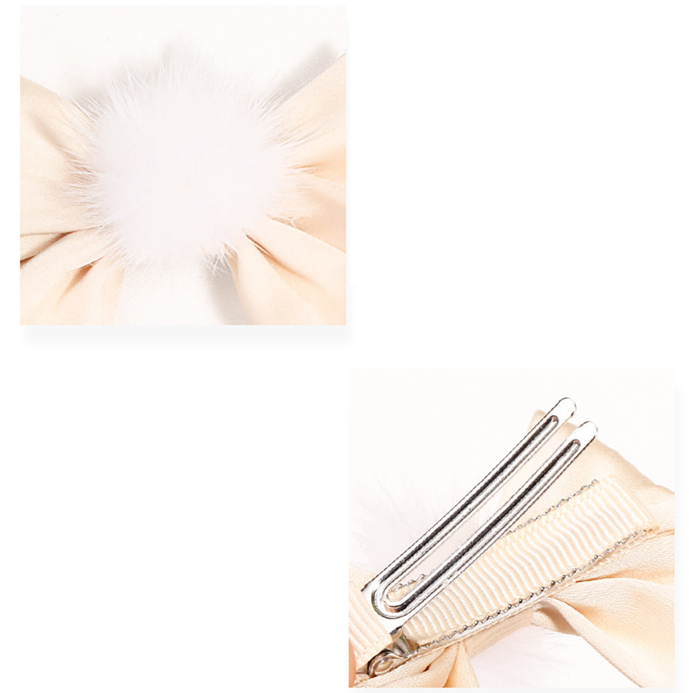 Little Girl Silk Pom Pom Hair Clip