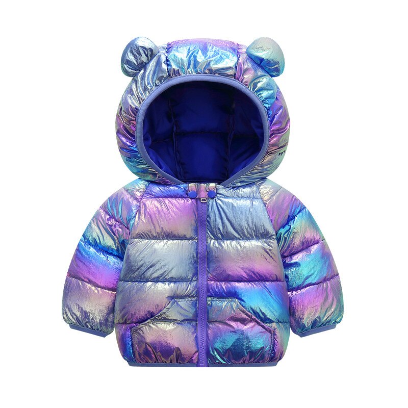 Excavator Toon Pattern Hooded Parka Jacket