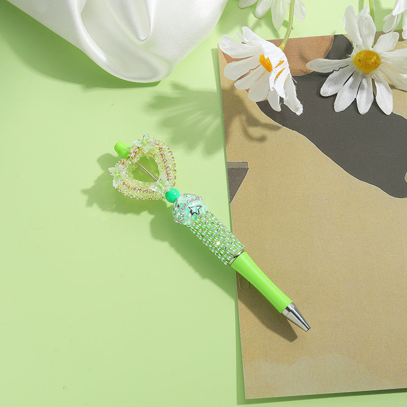 Beaded Pens Colorful Handmade Beaded Twisting Rhinestone Love