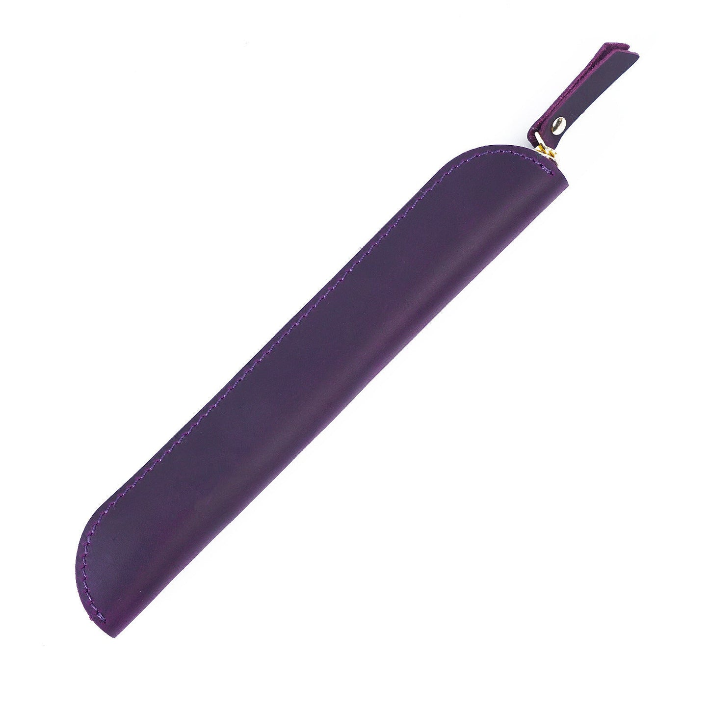 Retro Simple Leather Cowhide Zipper Mini Pencil Case