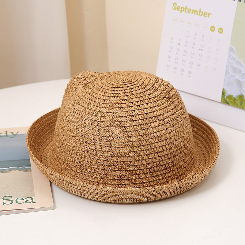 Cute Cartoon Children's Hats Colored Hats Cat Ears Straw Hats