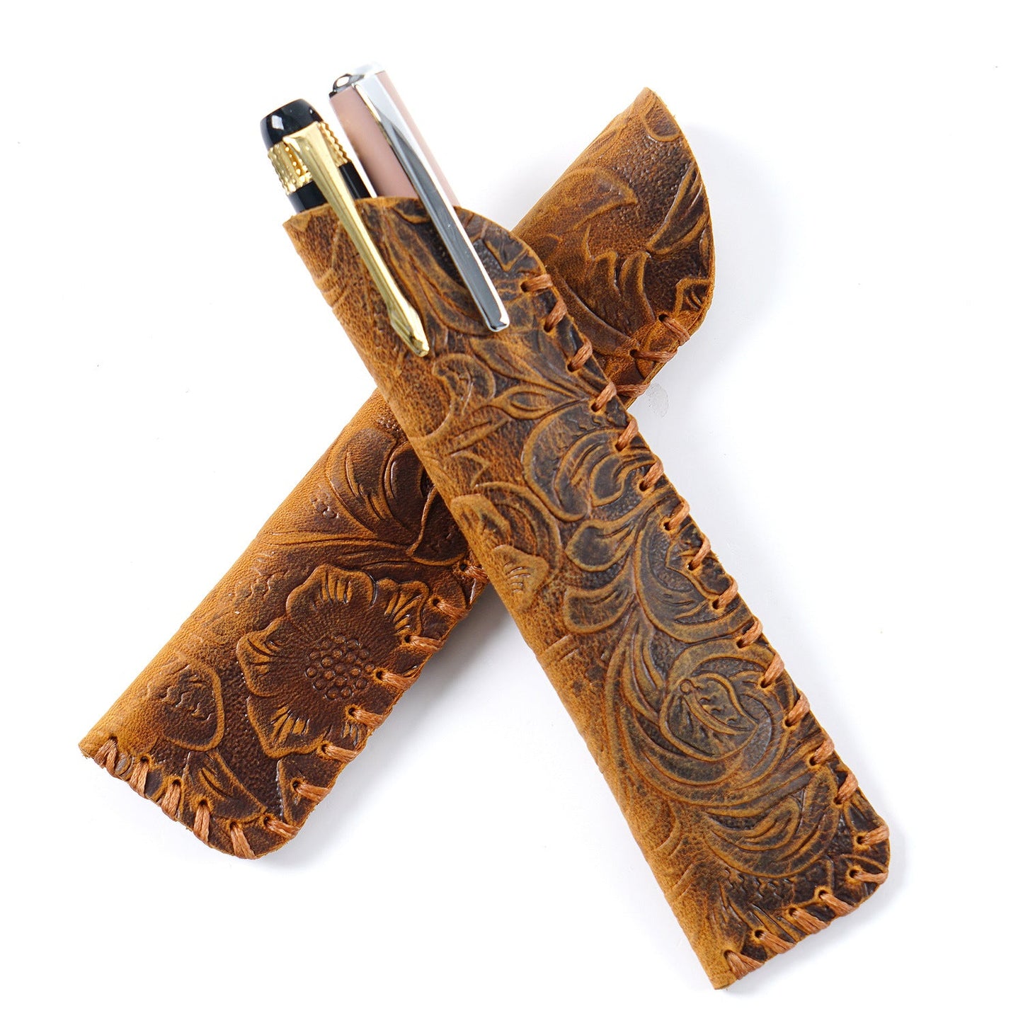 Retro Pure Handmade Head Layer Cowhide Creative Pen Bag