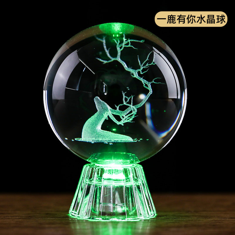 Interior Carved Crystal Glass Handicraft Ornaments