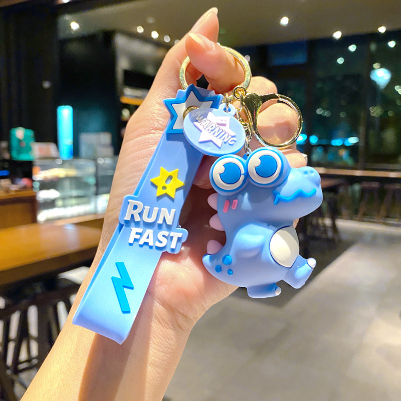 Cartoon Doll Big Eye Dinosaur PVC Soft Glue Keychain