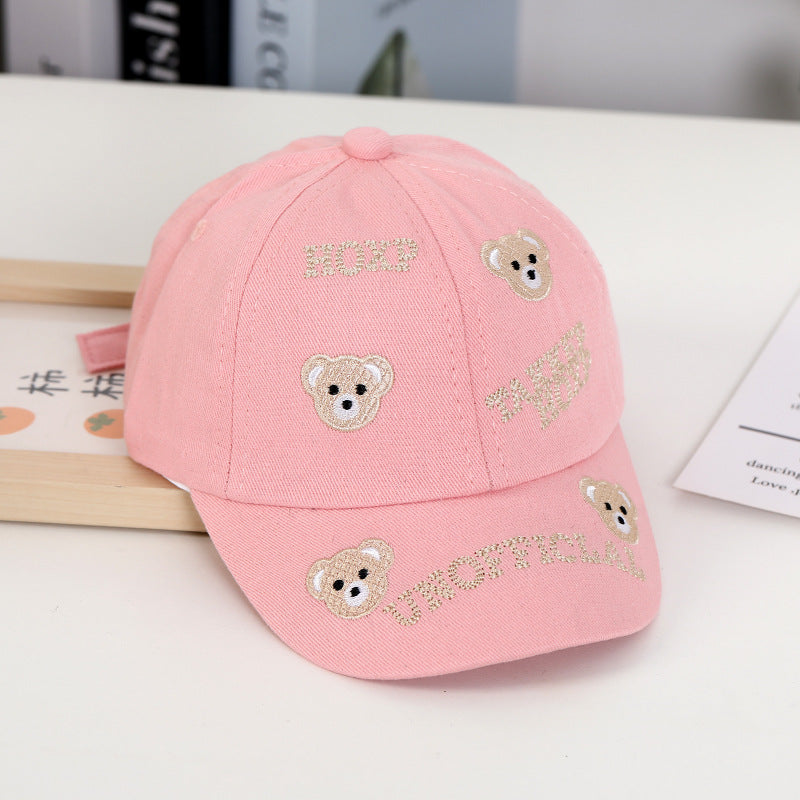Summer Cotton Teddy Bear Embroidered Children's Baseball Caps
