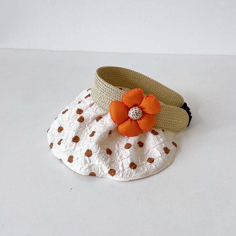 Cotton Summer Kids Quick-dry Flower Empty Top Hat