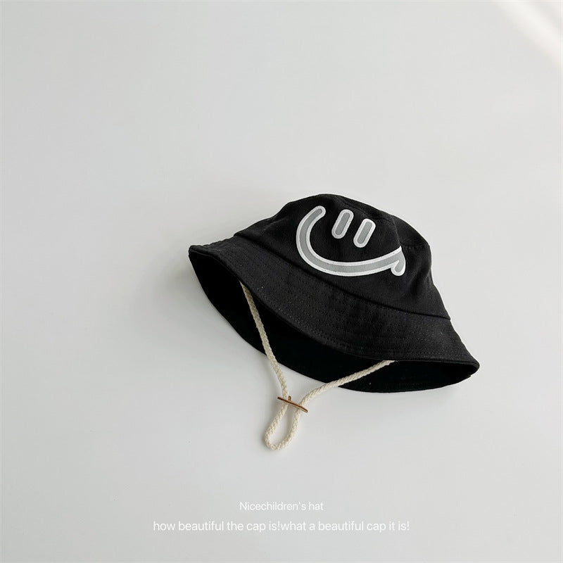 Cotton Kids Big Smiley Face Big Brim Bucket Hat