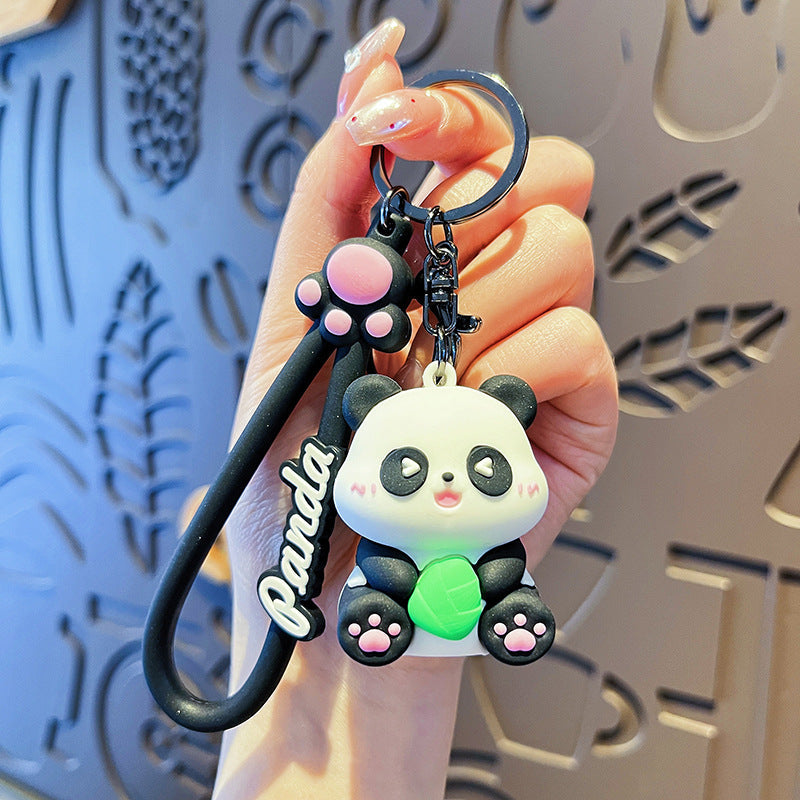 Cartoon Panda PVC Soft Keychain Creative Keychain