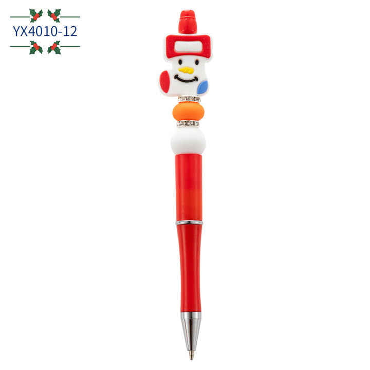 Christmas Cartoon Silicone Handmade Beaded Pen Ballpoint Pen