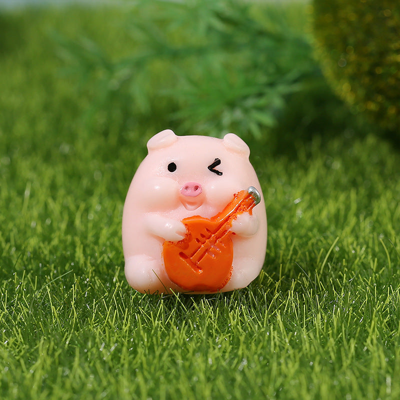 Cute Musical Instruments and Pig Resin Ornaments