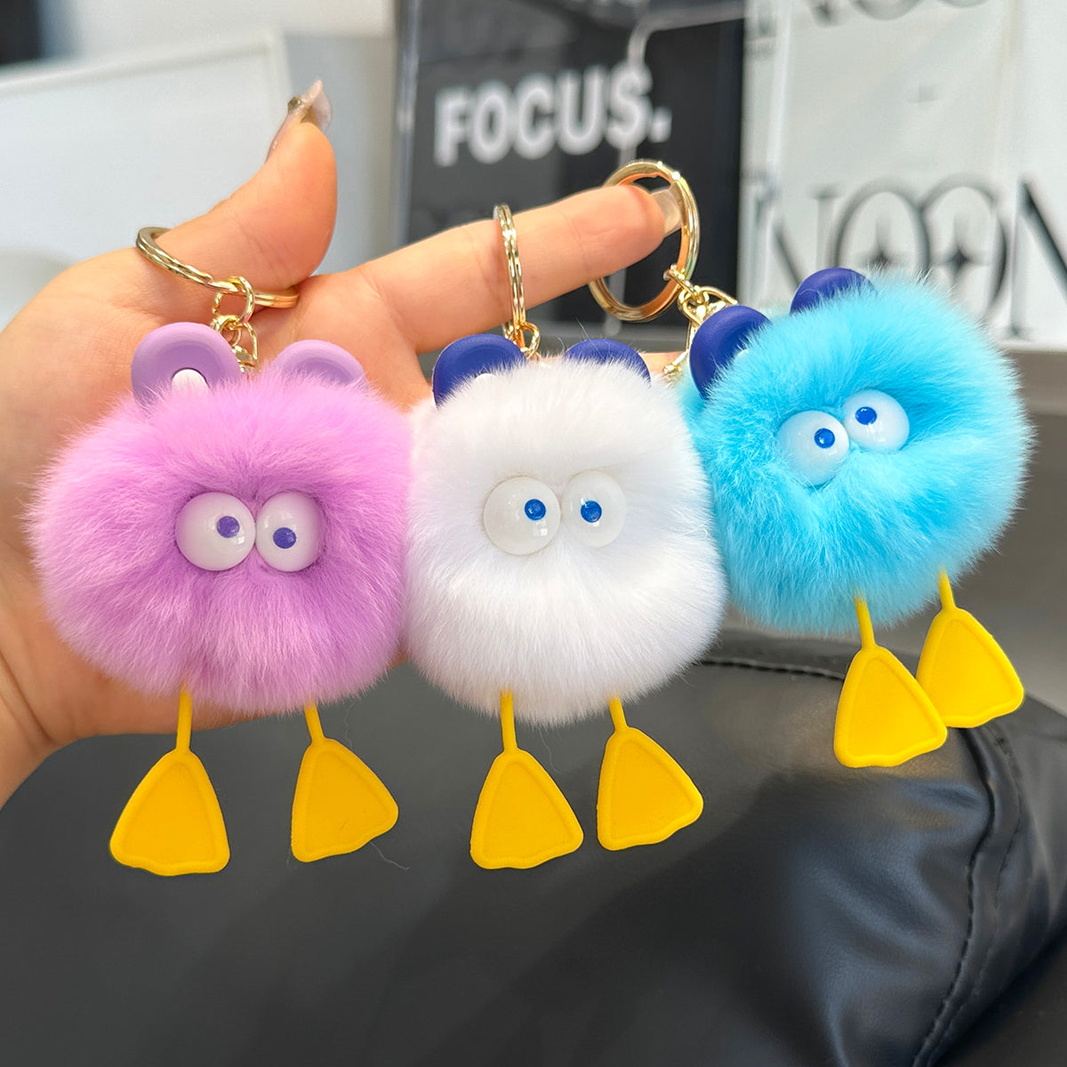 Duck Plush Ball Keychain