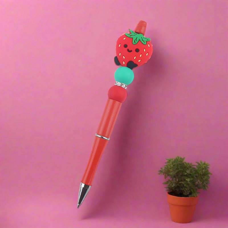 Cartoon Fruit Silicone Color Plastic Beadable Pens
