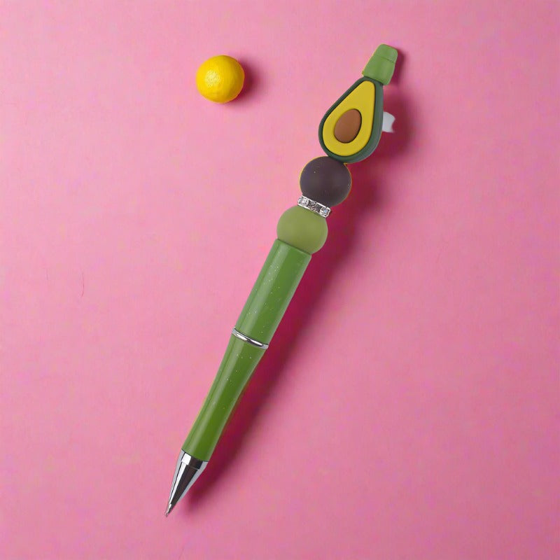 Cartoon Fruit Silicone Color Plastic Beadable Pens