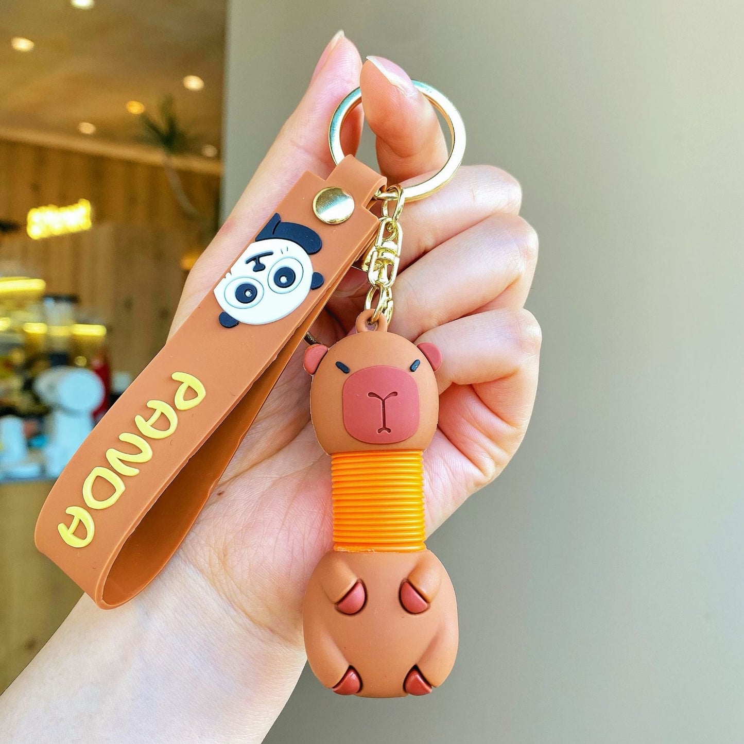 Cartoon Cute Keychain Creative Silicone Retractable Keychains