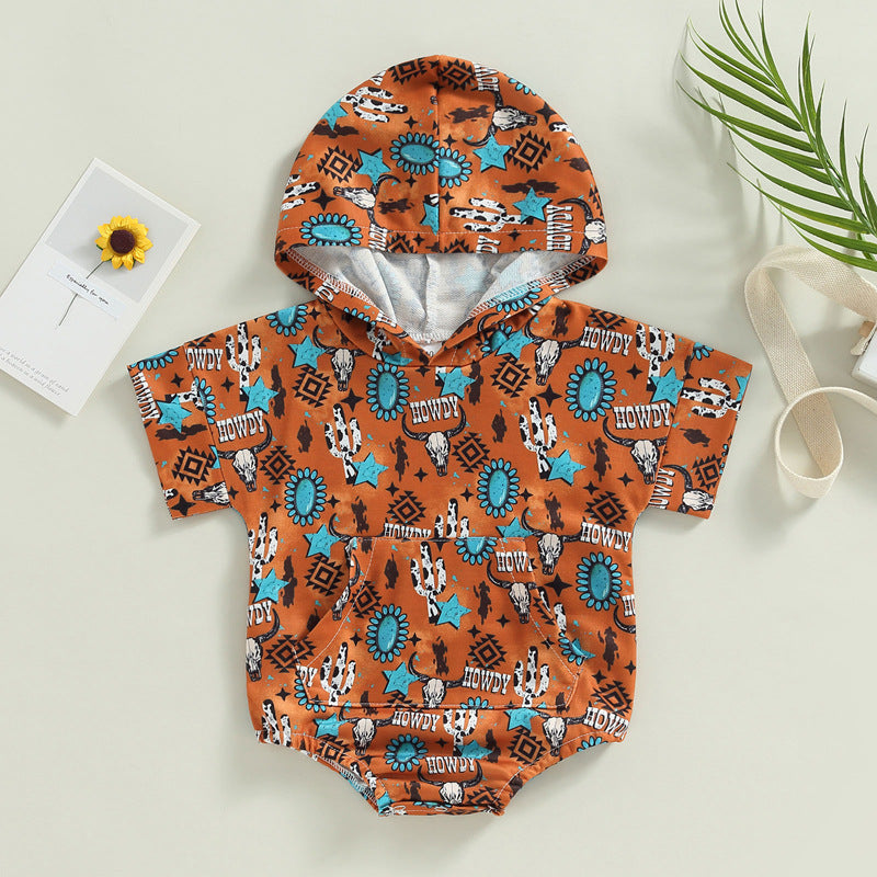 Cotton Aztec Western Cowboy Style HOWDY Kids Onesies