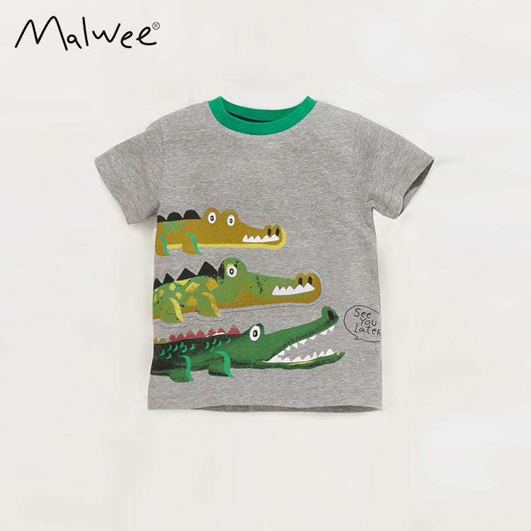 Children's printed round neck boys' top