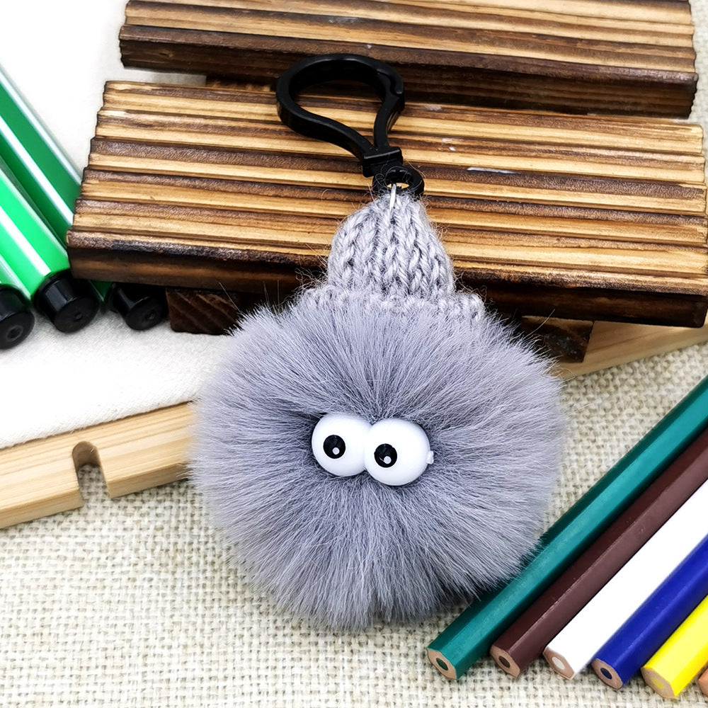 Small Briquettes Imitation Rabbit Fur Key Chain