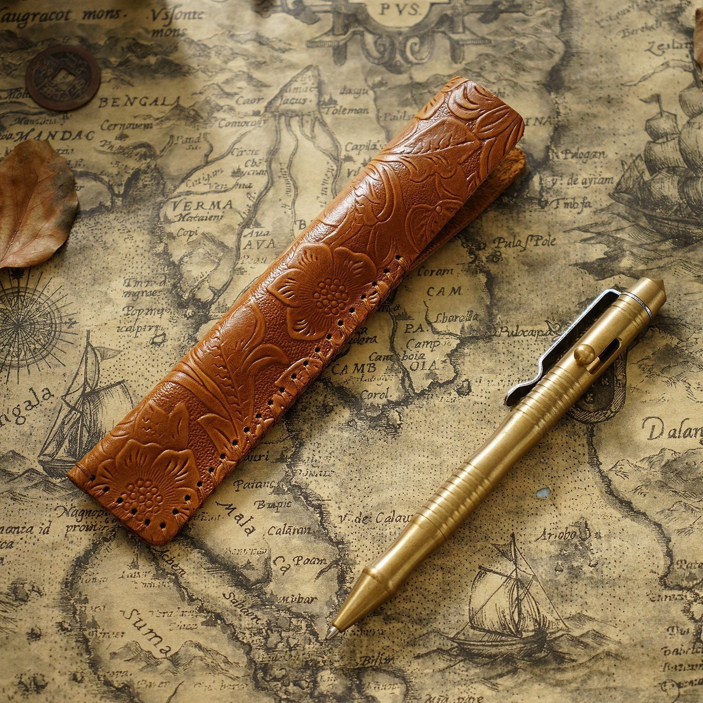 Retro Pure Handmade Head Layer Cowhide Creative Pen Bag