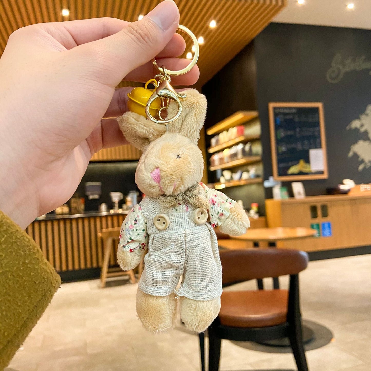 Cute Teddy Bear Doll Plush Ball Keychain