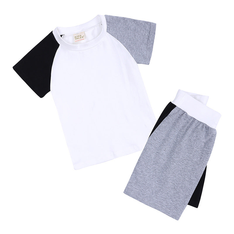 Wholesale Boys and Girls Contrasting Color Two-piece Kids Sports Suit