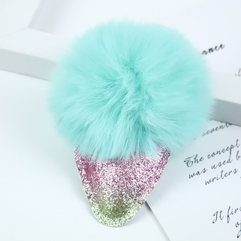 Hair Ball Ice Cream Cone Keychain