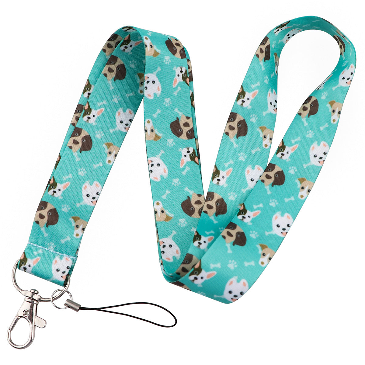Puppy paw print card holder mobile phone lanyard keychain