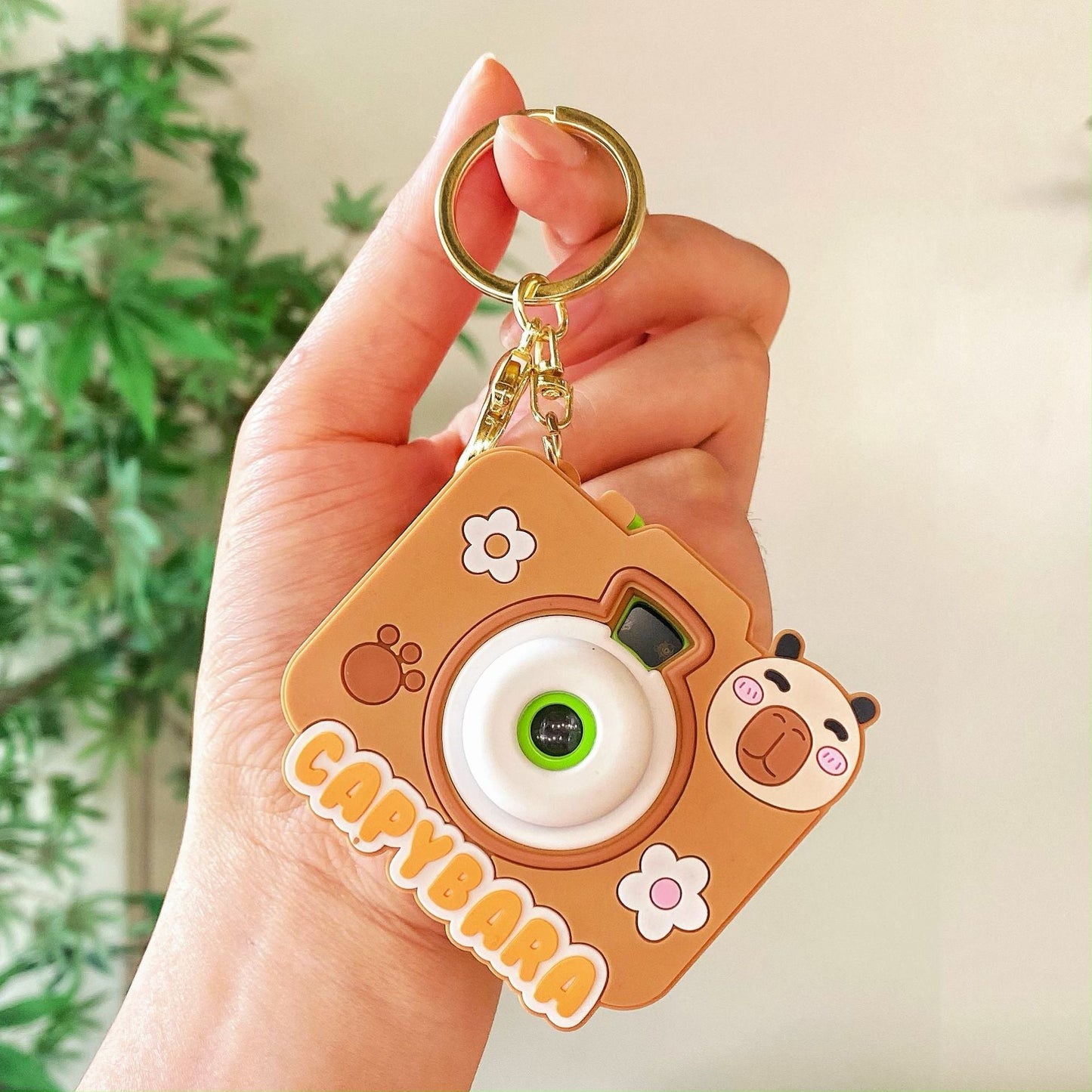 Creative Small Capybara Luminous Silicone Camera Keychain