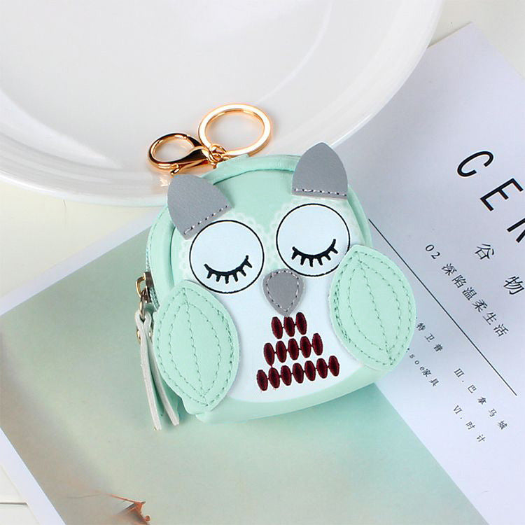 Cute Key Bag Owl Coin Purse Mini School Bag Car Keychain Wallet