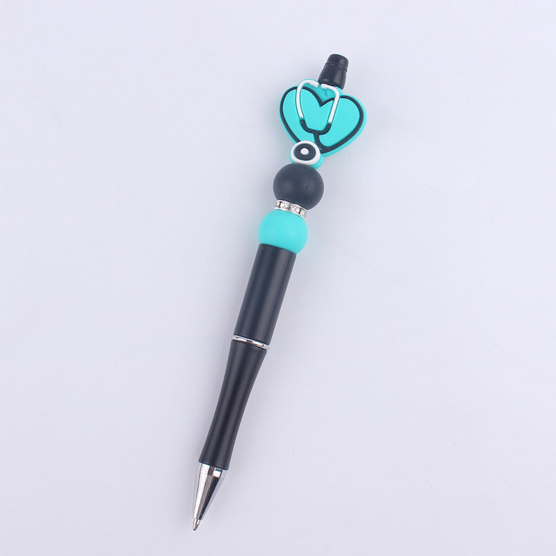 Handmade Bead Pen Stethoscope Love Silicone Ballpoint Pen