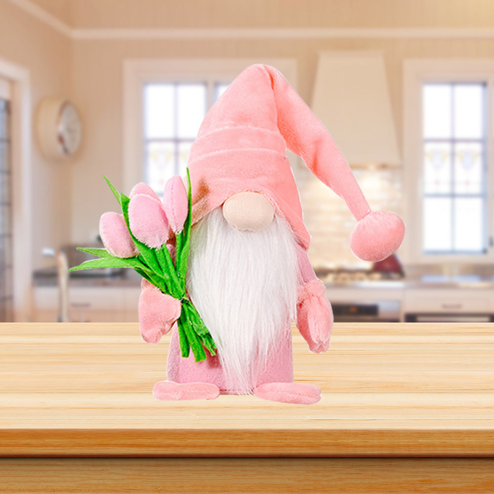 Wholesale of Mother's Day PP Cotton Hand Holding Flower Faceless Elderly Dolls