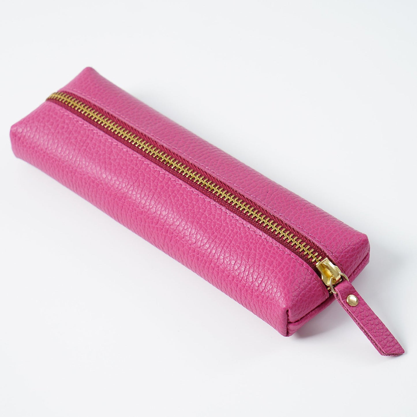 Cowhide Lychee Pattern Pencil Bag