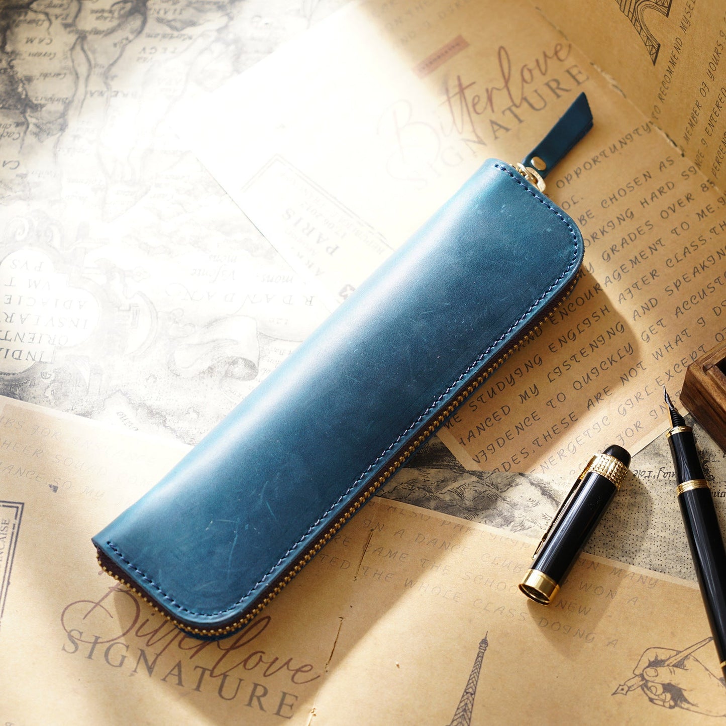 Leather Zipper Zipper Mini Small Portable Simple Pen Bag