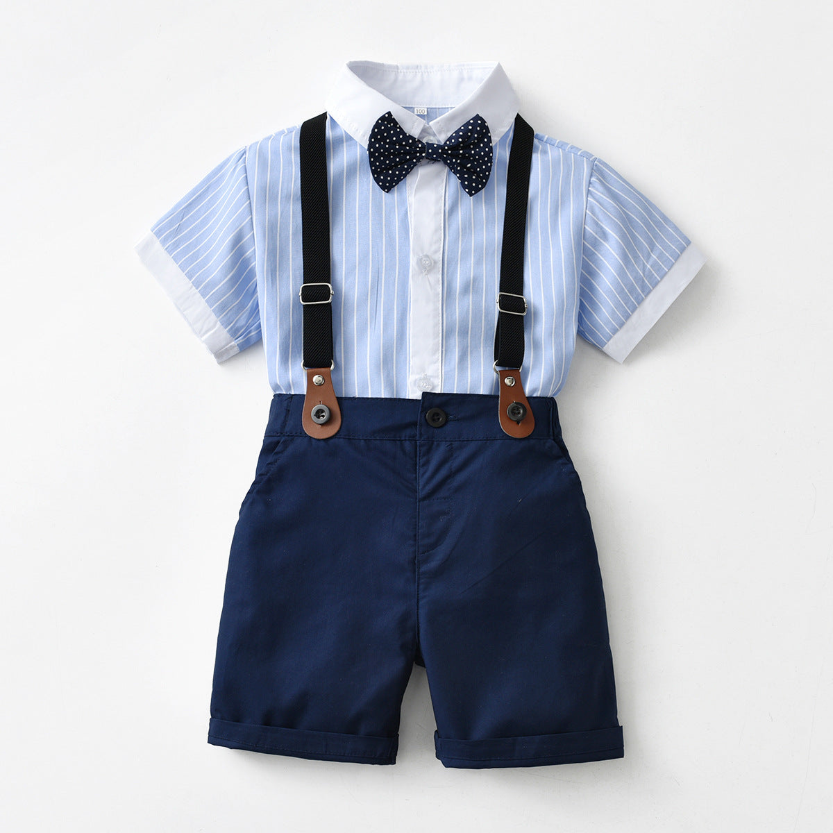 Children's Cotton Shirt and Suspender Four Piece Set