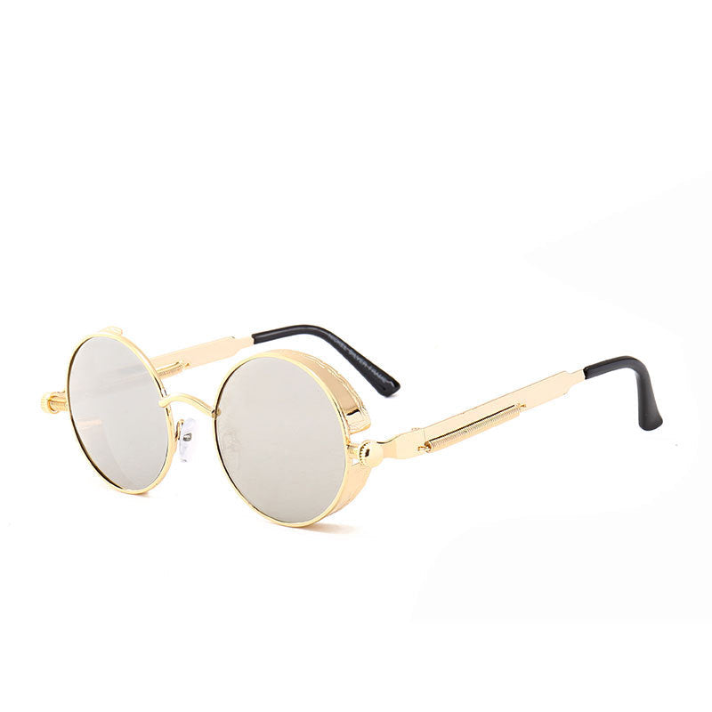 Neutrals Punk Fashion Round Retro Sunglasses