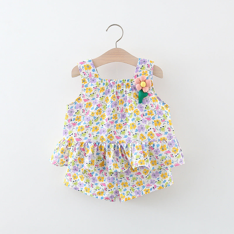 Full Body Colored Flowers Sling Baby Clothes