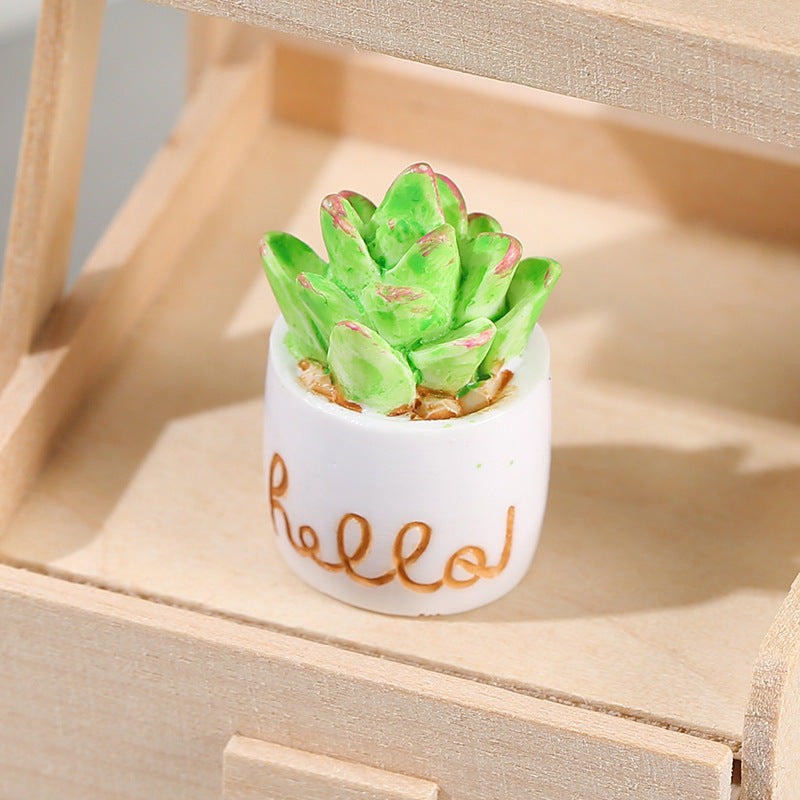 Succulent Plant Resin Ornaments