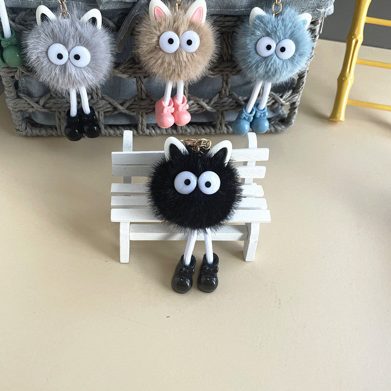 Cute Cartoon Plush Doll Small Briquette Keychain