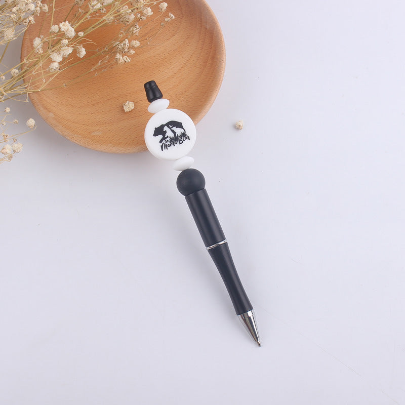 Cartoon Bear Silicone DIY Bead Pen