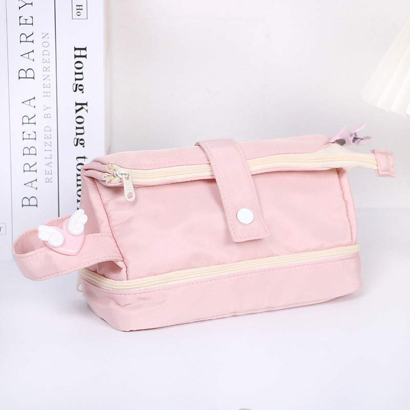 Large Capacity Color Matching Woven Pencil Case