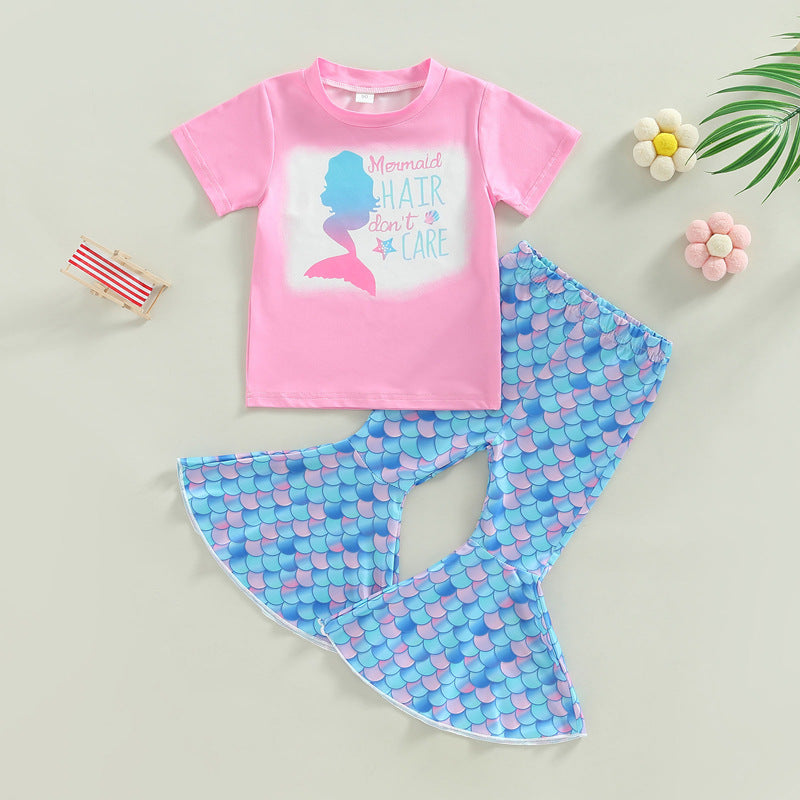 Cotton Mermaid Girl Suit