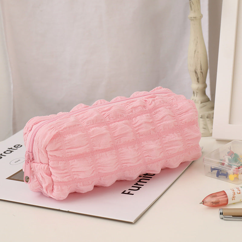 Large Capacity Puff Polyester Pencil Case