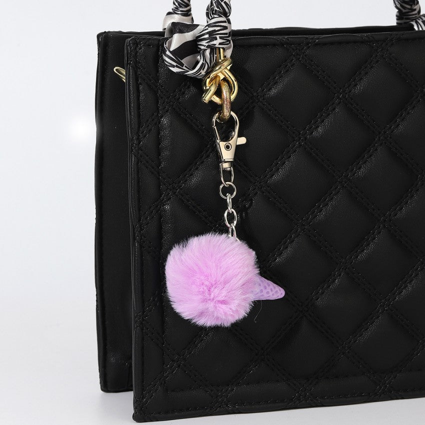Fur Ball Ice Cream Cone Keychain