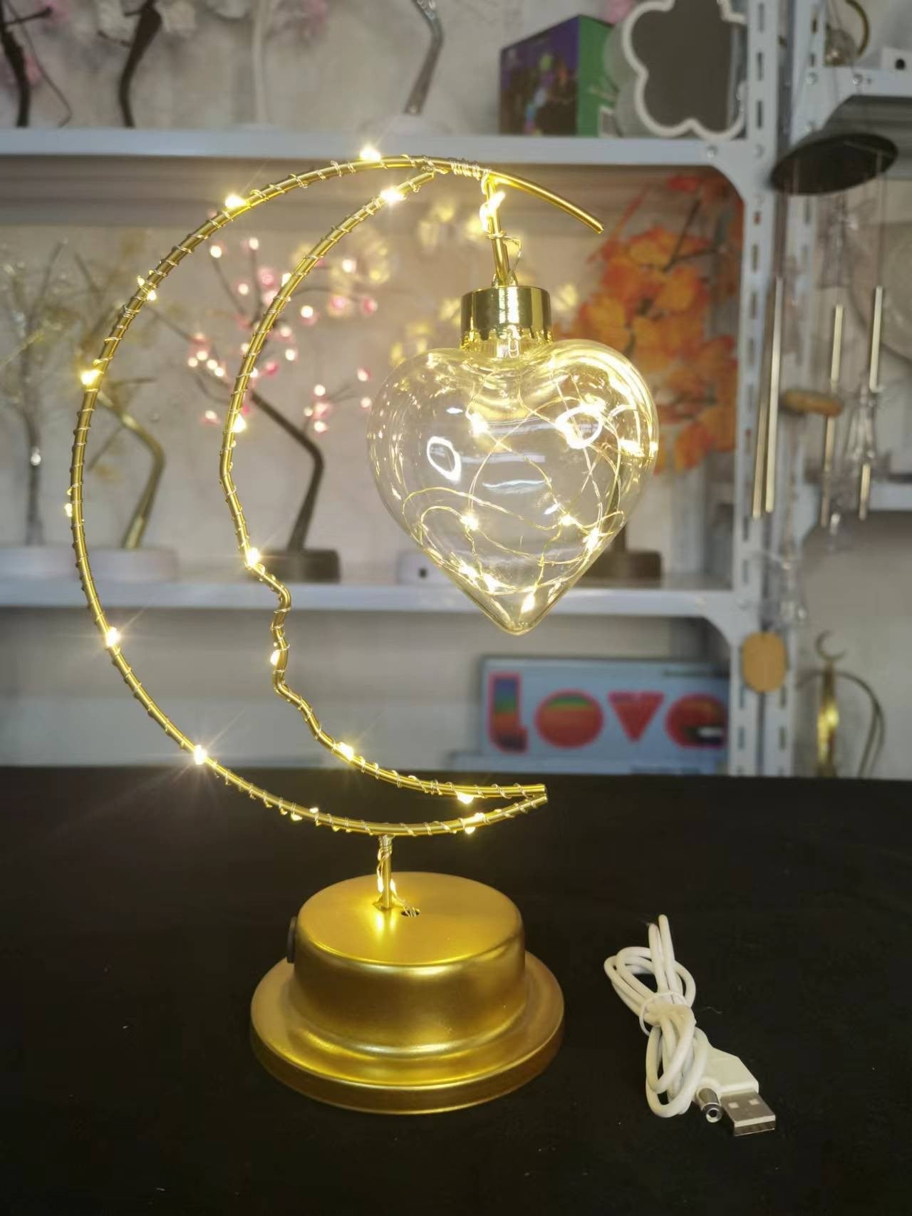 Christmas LED Moon Iron Decorative Lights