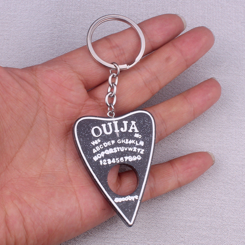 Resin Heart-shaped Card Divination Fur Ball Keychain