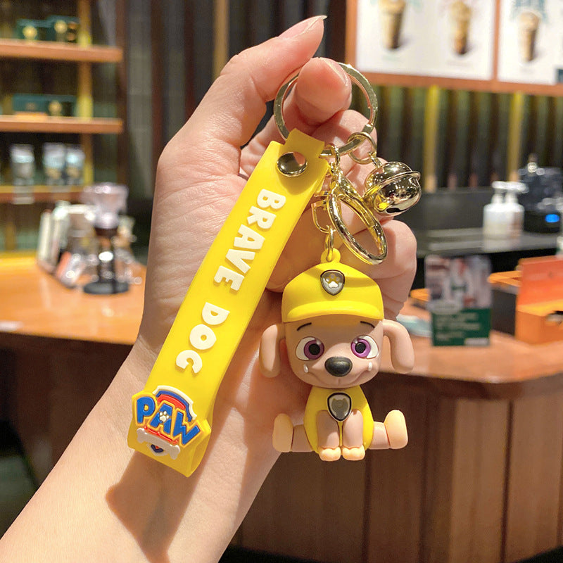 Cartoon Cute Puppy PVC Soft Silicone Creative Keychain
