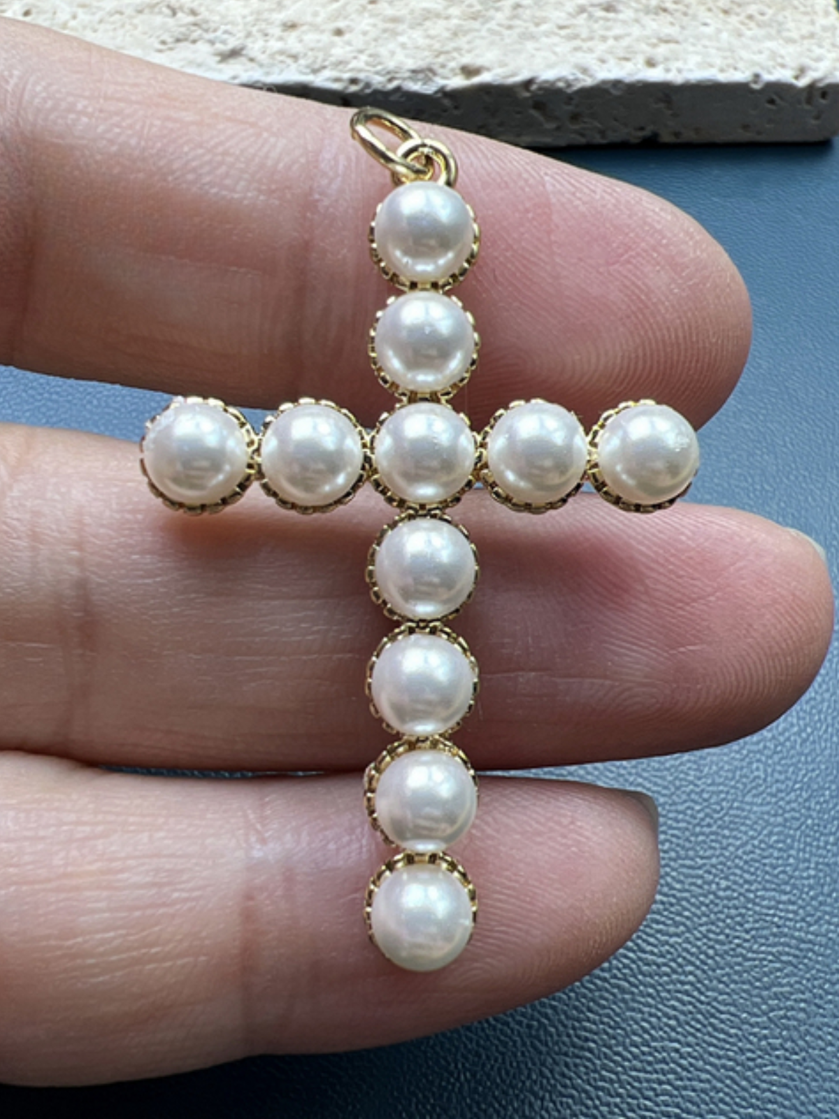 Giving Glory Pearled Cross Necklace Charms