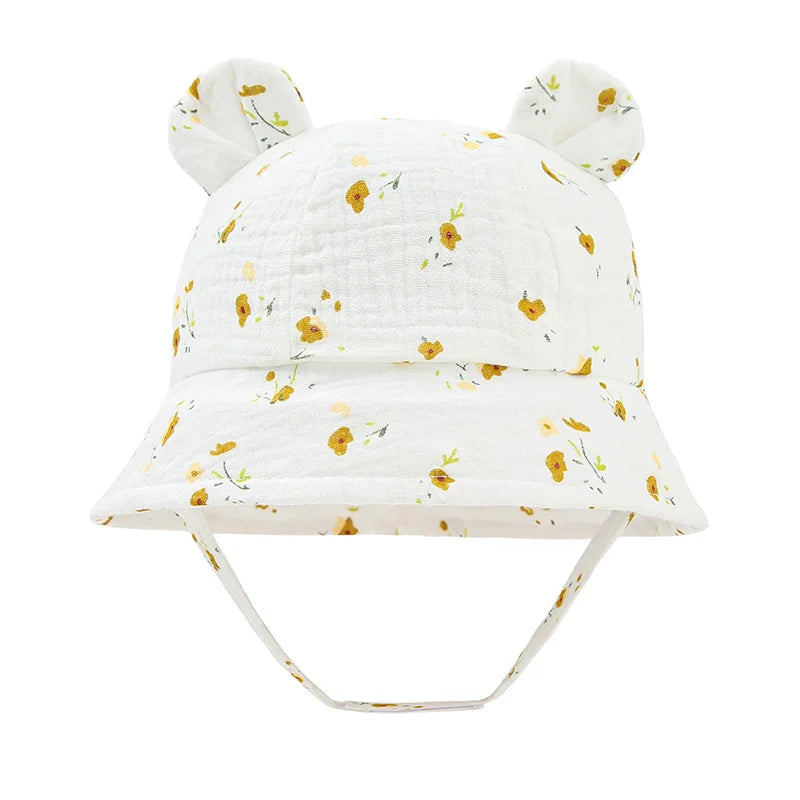 Printed Muslin Baby Bucket Hat: Cute Panama Fisherman Cap