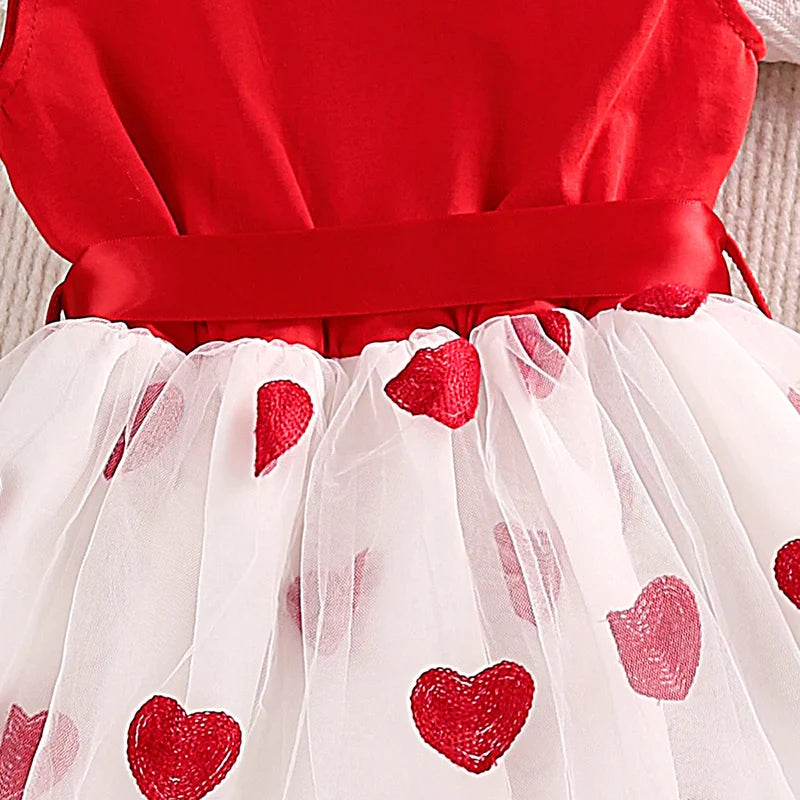 Summer Ruffled Love Mesh Girl Dresses