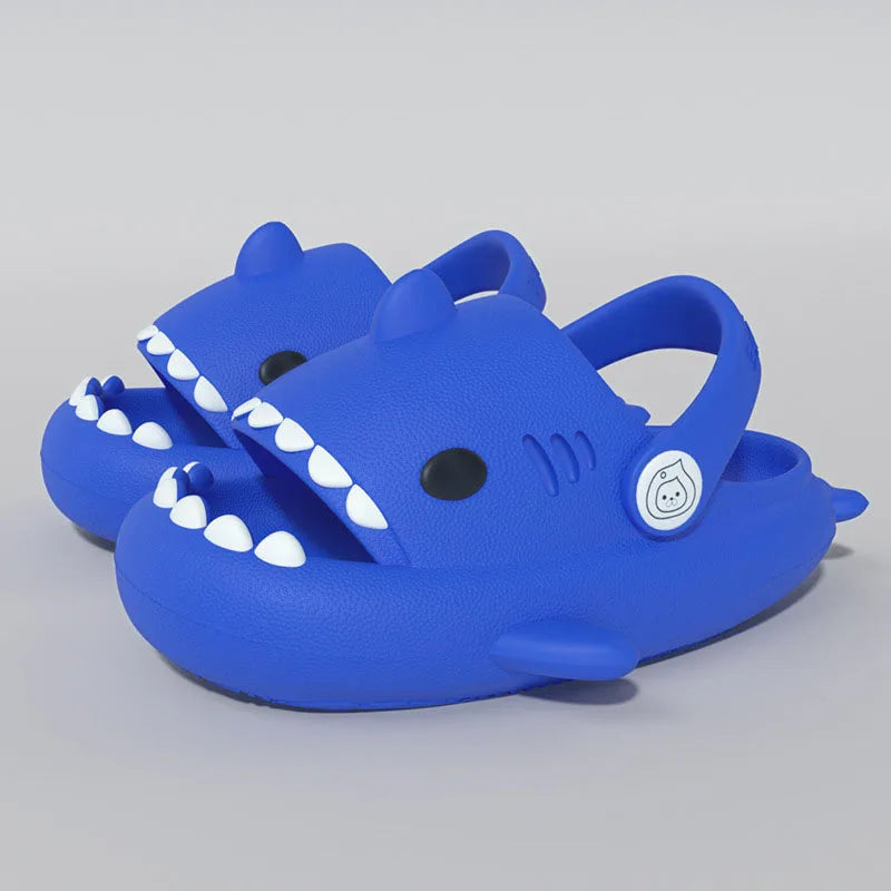 Shark Cartoon Sandals: Summer Kids' Non-slip Soft Sole Slippers